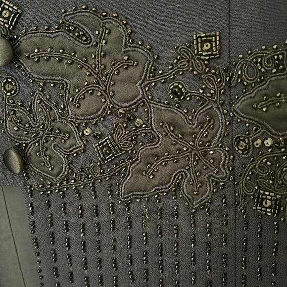 Navy Embellished Sequined Blazer 16 - Picture 6 of 10